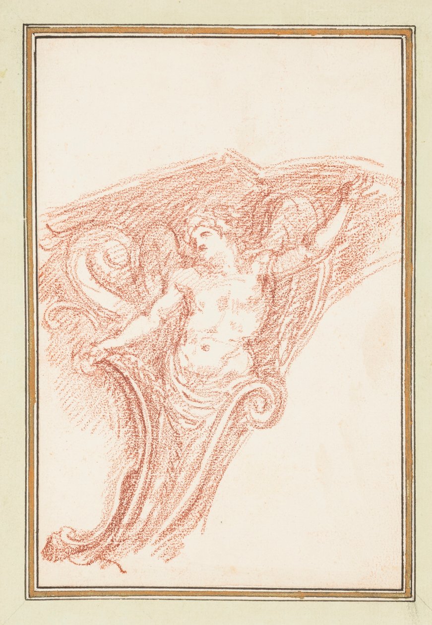 Eckdetail mit teilweise nackter männlicher Figur, ca. 1759–70 von Unknown artistUnknown artist