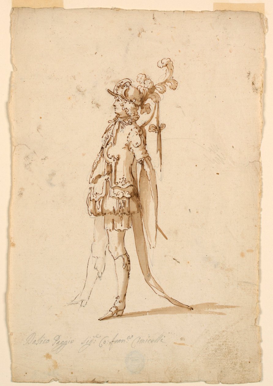 Kostümentwurf: Ein Page für ein Ballett, ca. 1720 von Unknown artistUnknown artist