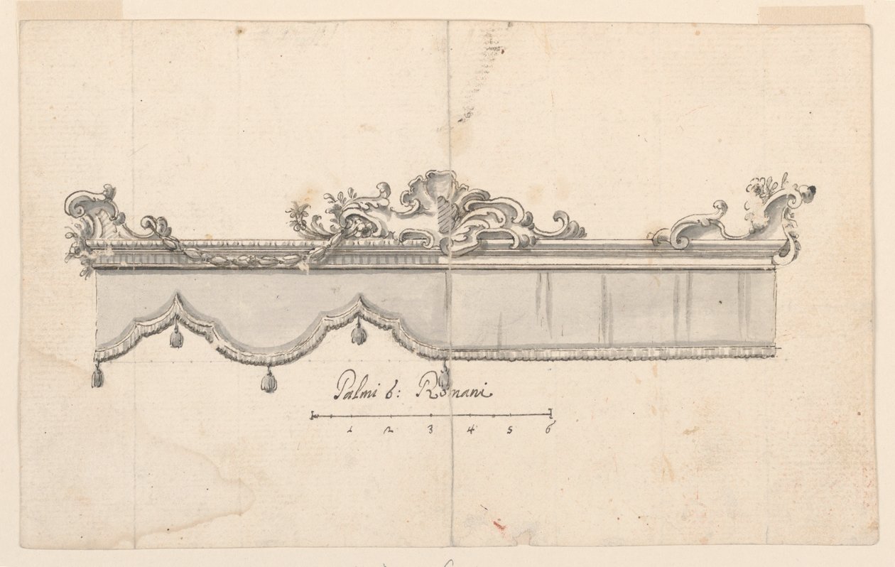 Bekrönung eines Baldachins (V: Figurenskizzen), ca. 1750–75 von Unknown artistUnknown artist