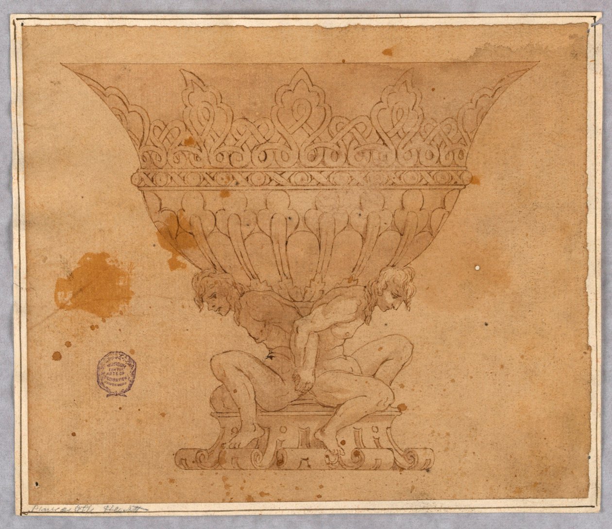 Zeichnung, Entwurf für eine Schale, 17.–19. Jahrhundert von Unknown artistUnknown artist