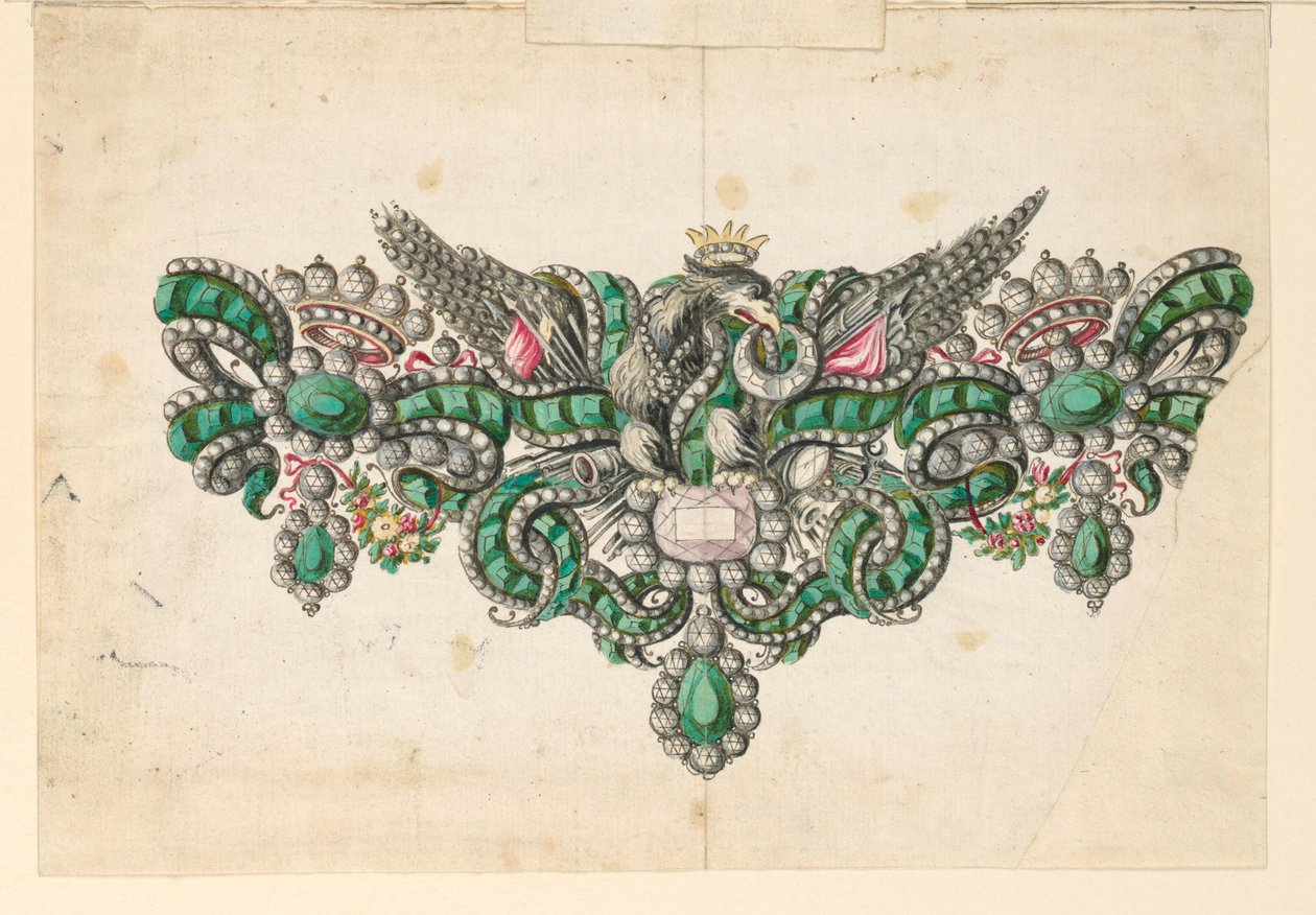 Zeichnung, Entwurf für eine Brosche, 1740–50 von Unknown artistUnknown artist