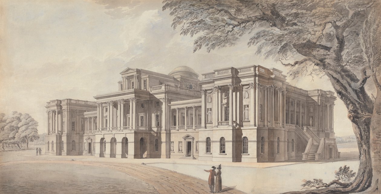 Ein georgianisches Herrenhaus, Vorder- und Seitenansichten von Unknown artist