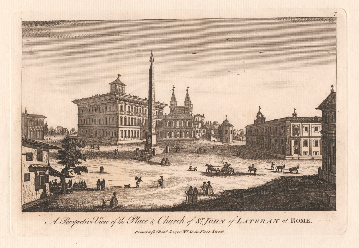 Eine perspektivische Ansicht des Platzes und der Kirche St. Johannes von Lateran in Rom von Unknown artist