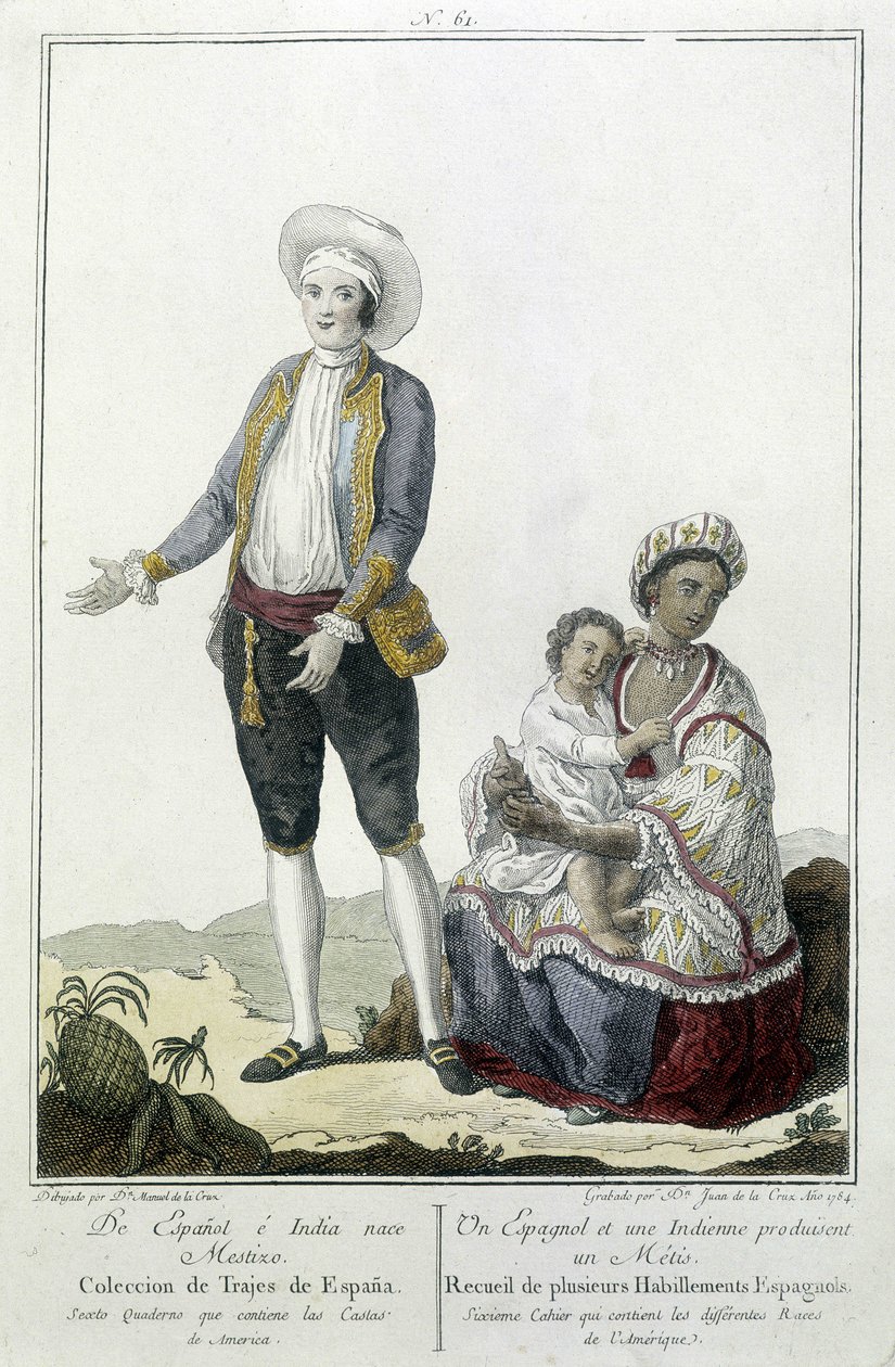 Ein Spanier und ein Indianer bringen einen Métis zur Welt von Unknown artist