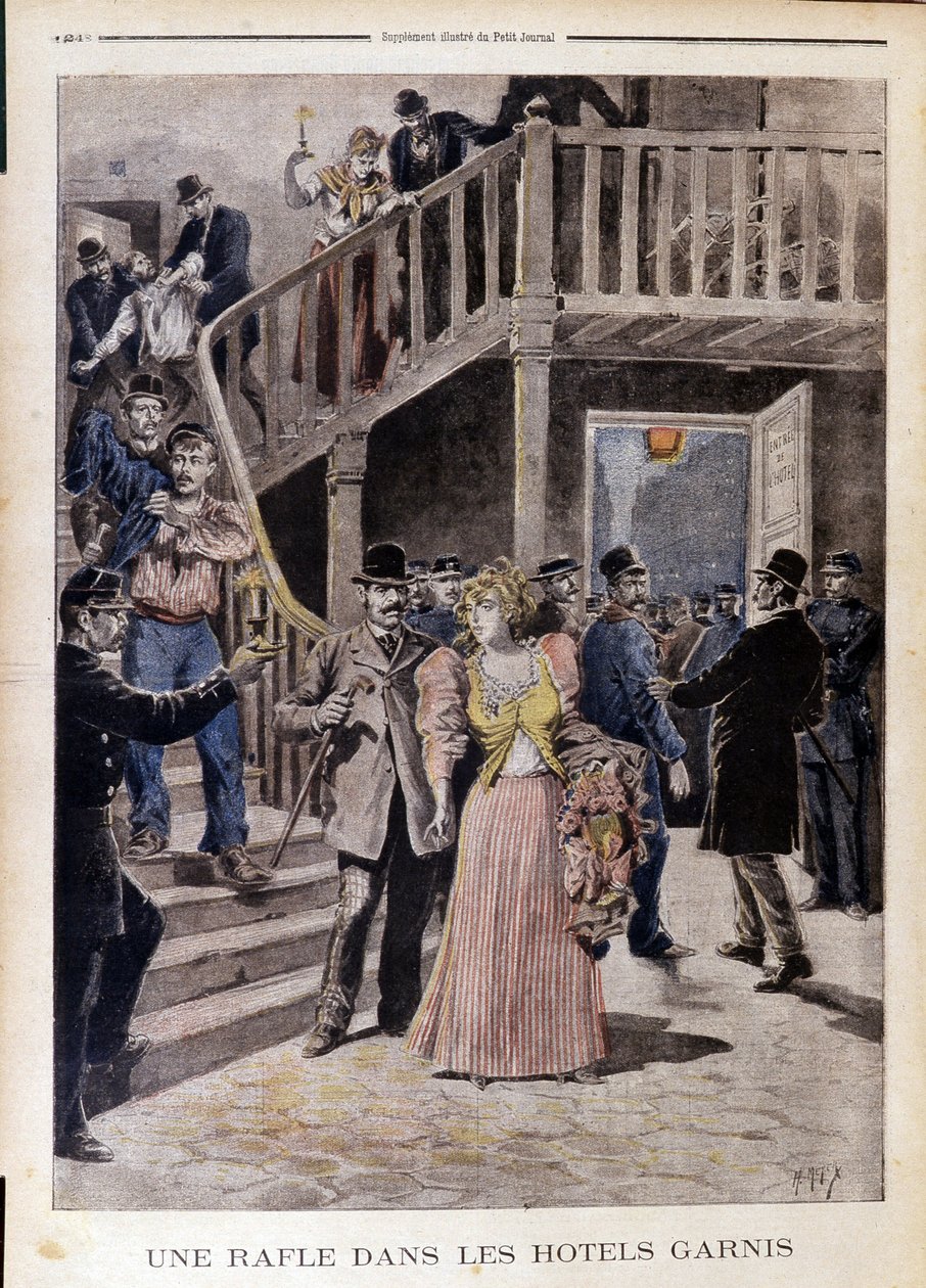 Razzia in Hotels - in „Le Petity Journal“ vom 04.08.1895 von Unknown artist