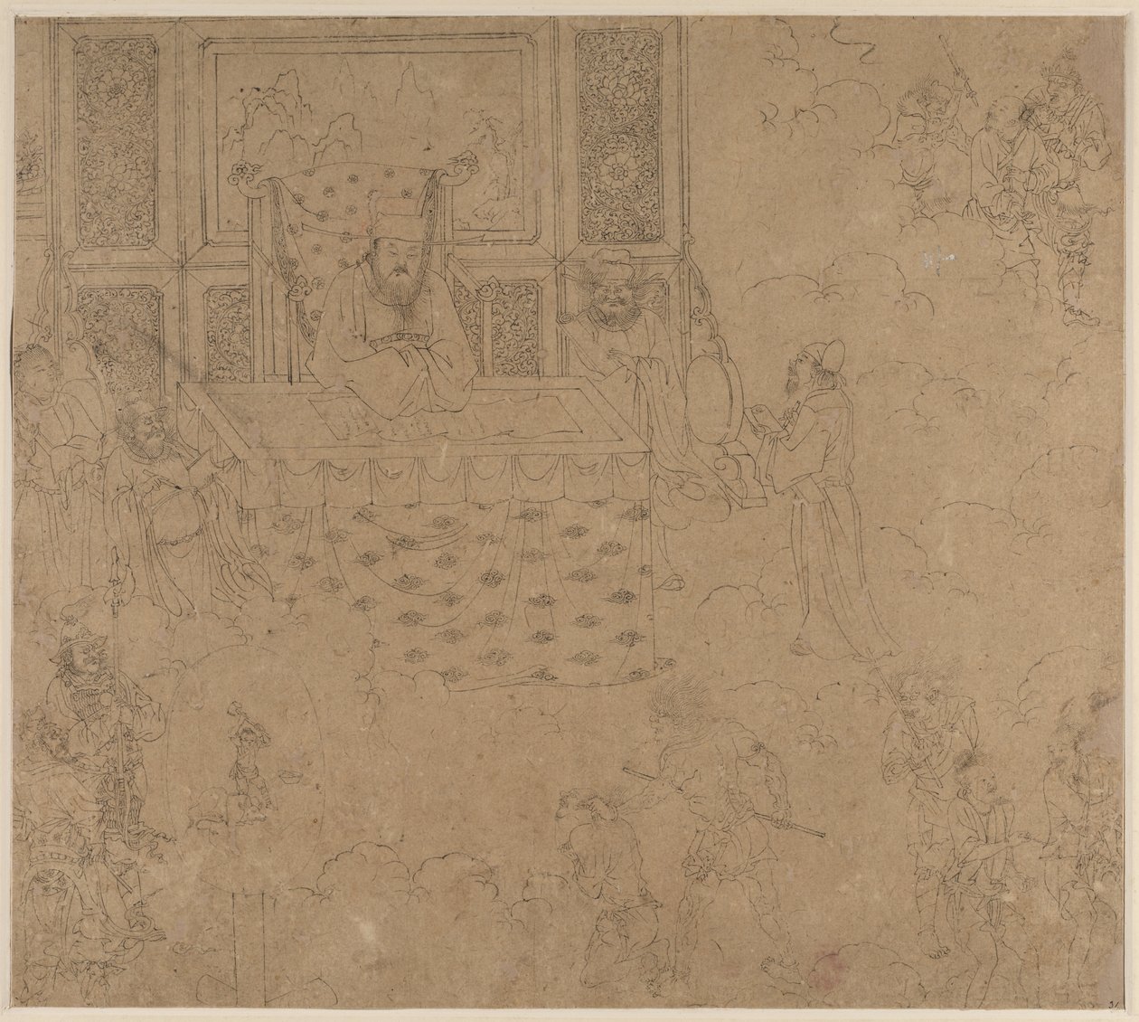 Album mit daoistischen und buddhistischen Themen: Könige der Hölle: Blatt 31 von Unknown artist