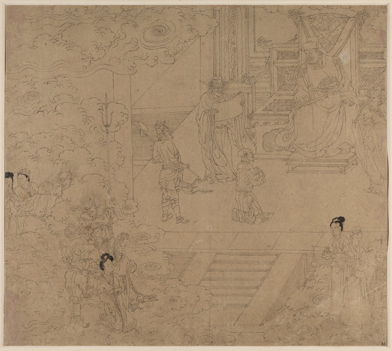 Album mit daoistischen und buddhistischen Themen: Könige der Hölle: Blatt 32 von Unknown artist