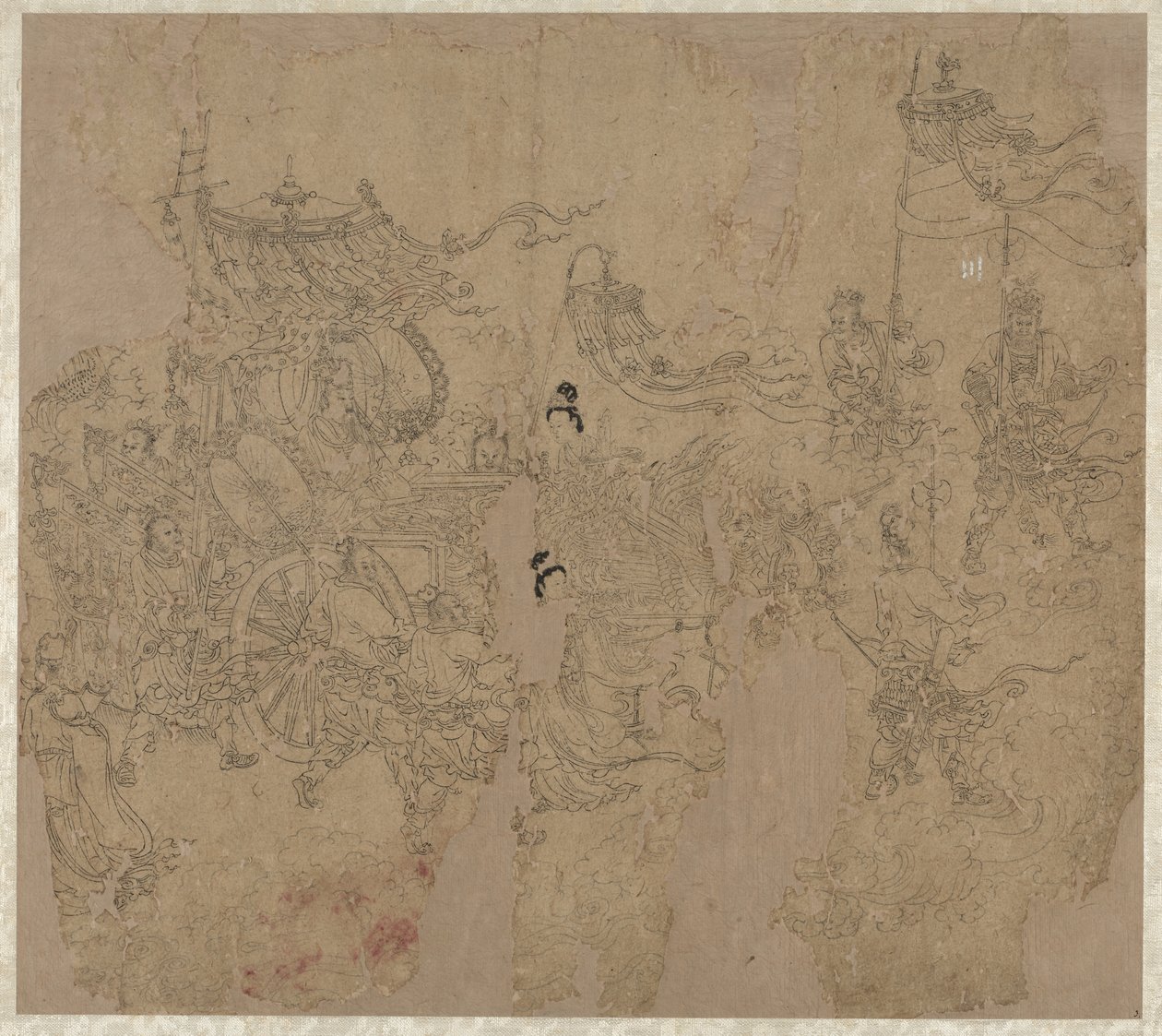 Album mit daoistischen und buddhistischen Themen: Prozession daoistischer Gottheiten: Blatt 3 von Unknown artist