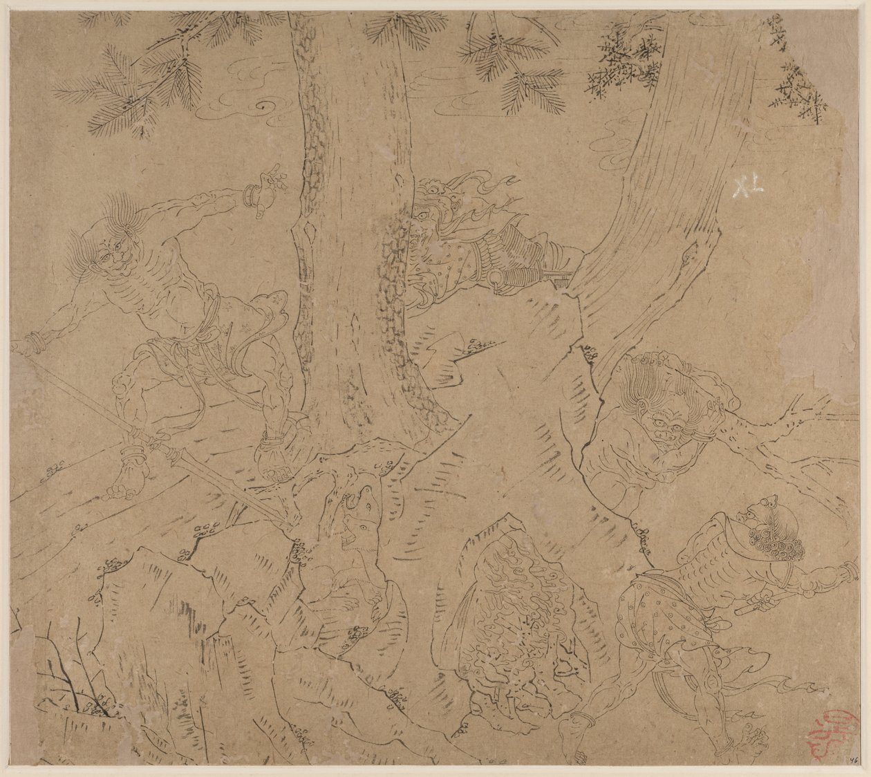 Album der daoistischen und buddhistischen Themen: Suche den Berg: Blatt 46 von Unknown artist