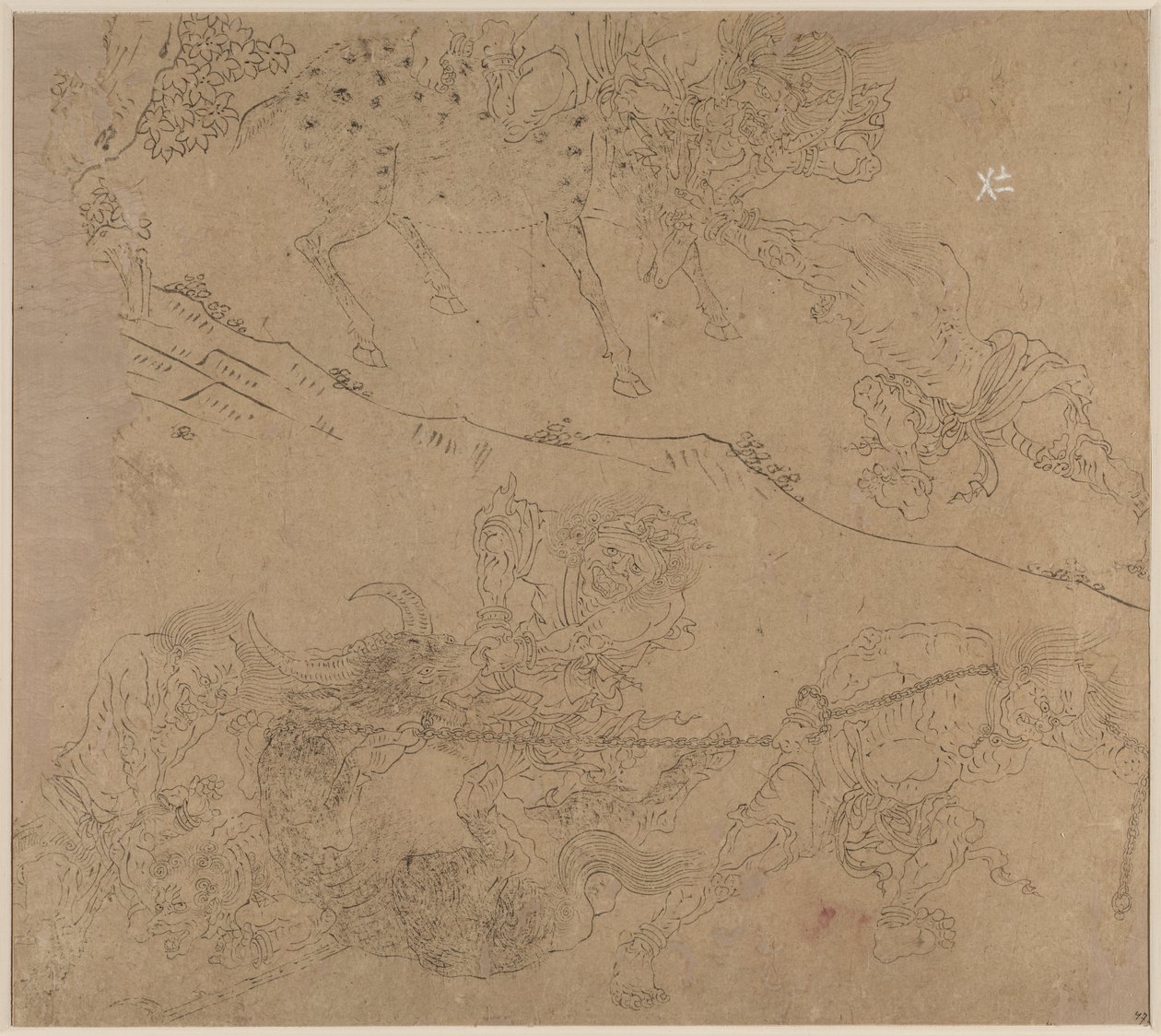 Album der daoistischen und buddhistischen Themen: Suche den Berg: Blatt 47 von Unknown artist