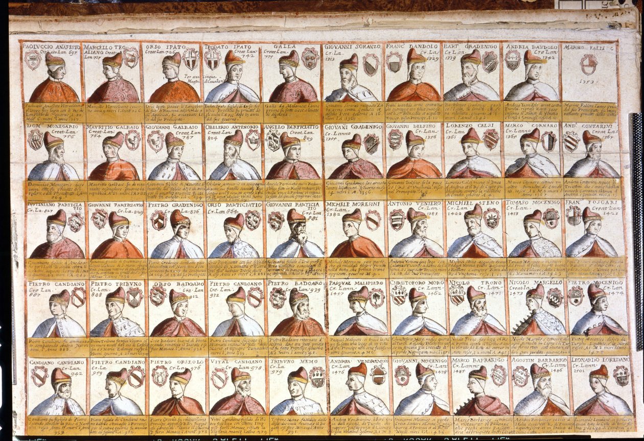 Alle Dogen von Venedig bis 1501. Bibl. Marciana. Venedig von Unknown artist