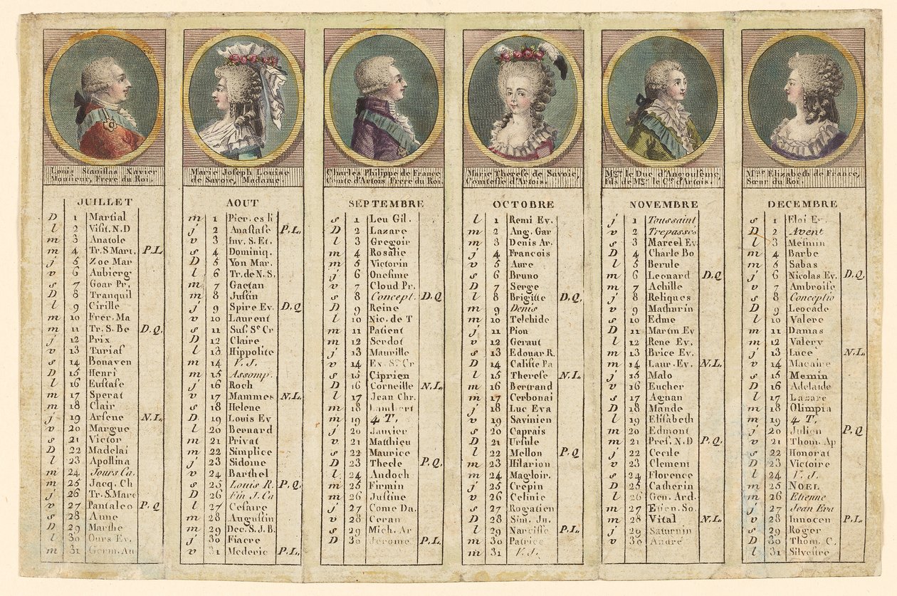 Almanach für die zweite Jahreshälfte 1792 von Unknown artist