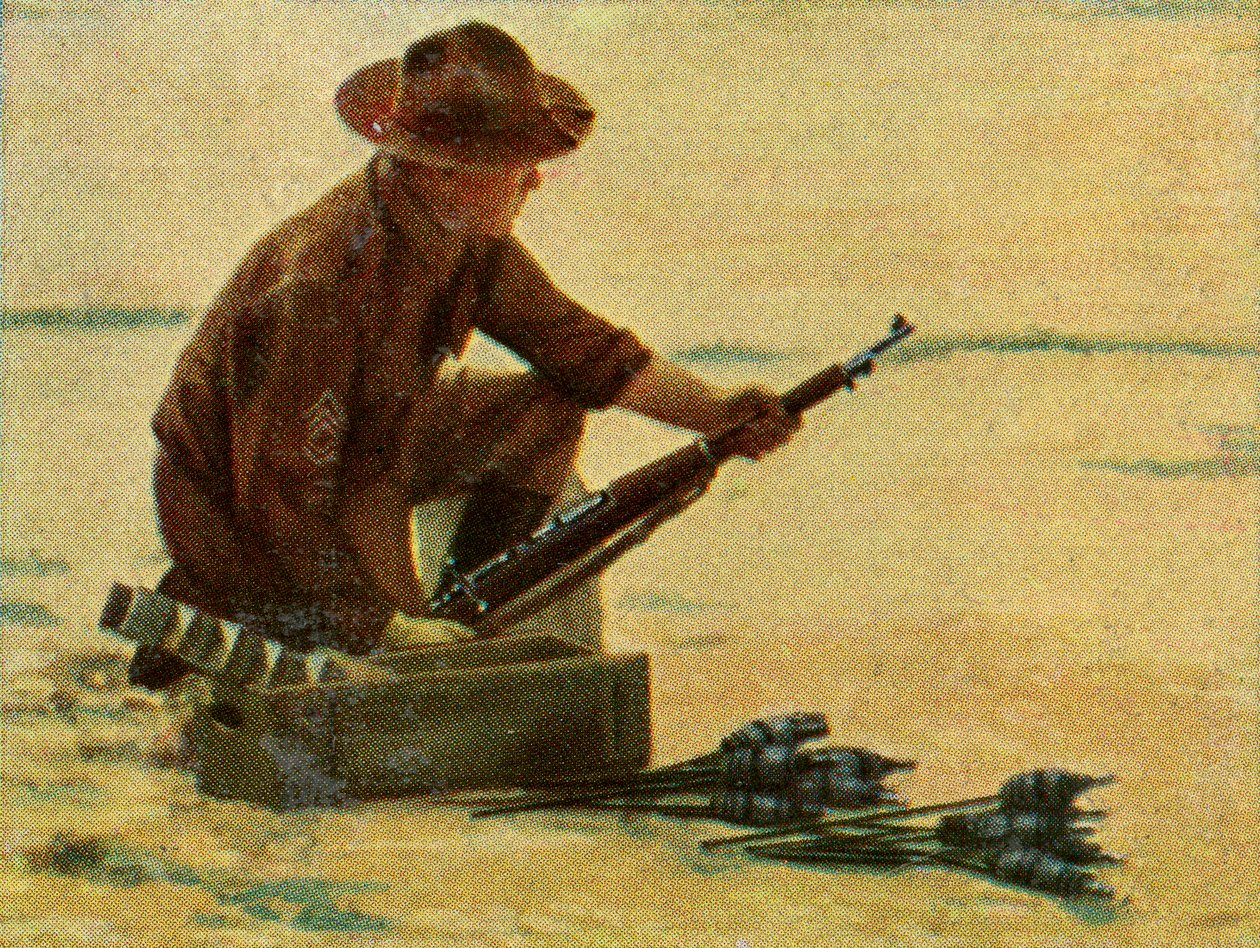 Amerikanischer Infanterist mit Gewehrgranaten von Unknown artist