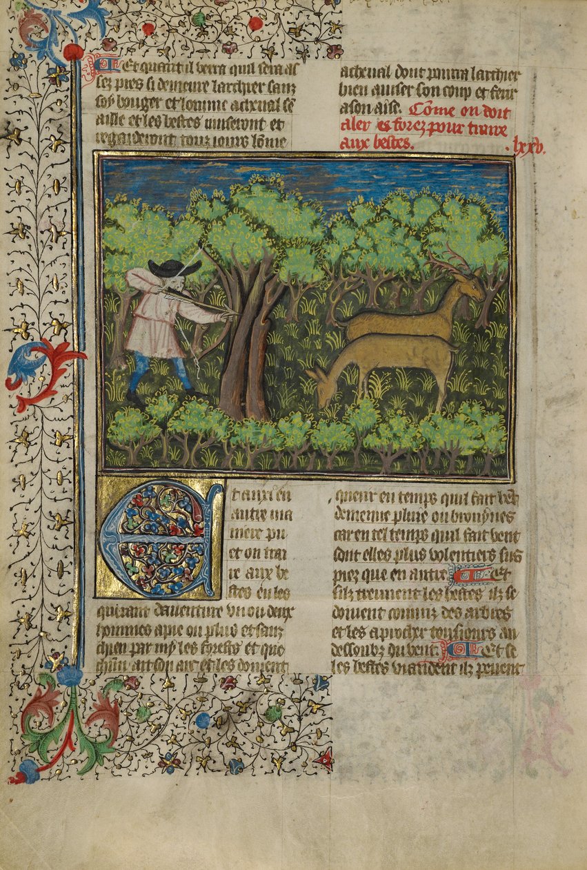Ein Bogenschütze, der auf Hirsche schießt von Unknown artist