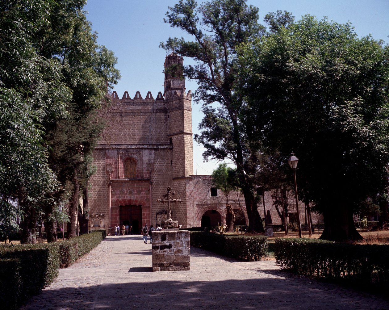 Kunst Mexiko: Blick auf das Augustinerkloster (Kloster San Augustin Acolman) aus dem Jahr 1571 von Unknown artist