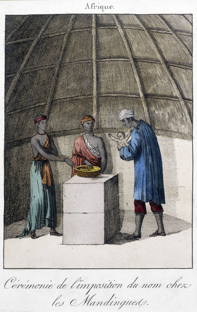 Taufe bei den Mandingues (Mali?) in Afrika - Stich von Unknown artist