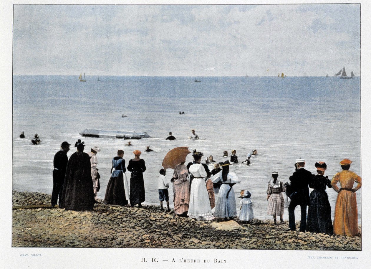 Baden an den Stränden des Atlantiks, Ende 19. Jahrhundert von Unknown artist