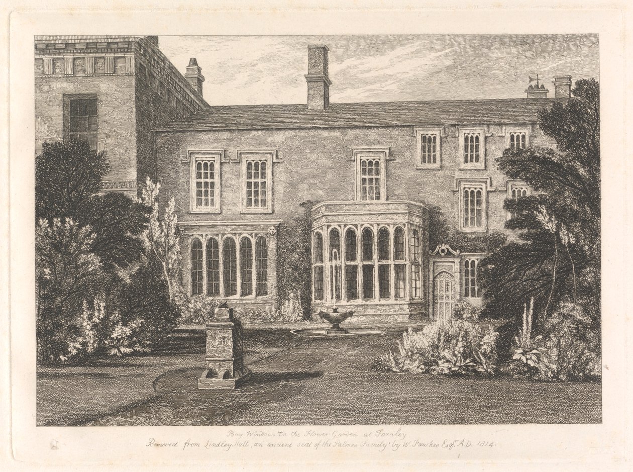 Erkerfenster im Blumengarten von Farnley von Unknown artist