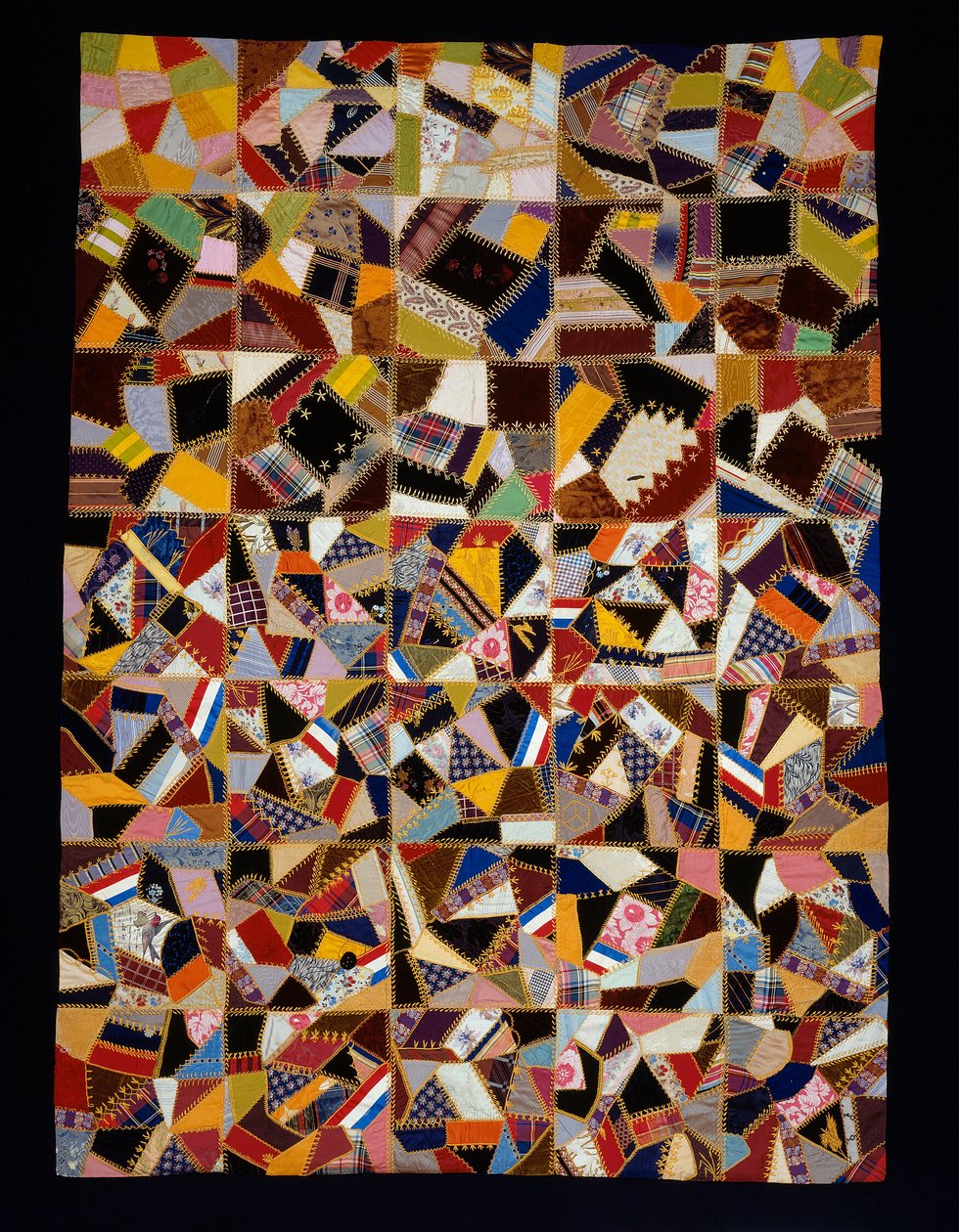 Bettdecke (Crazy Quilt) von Unknown artist