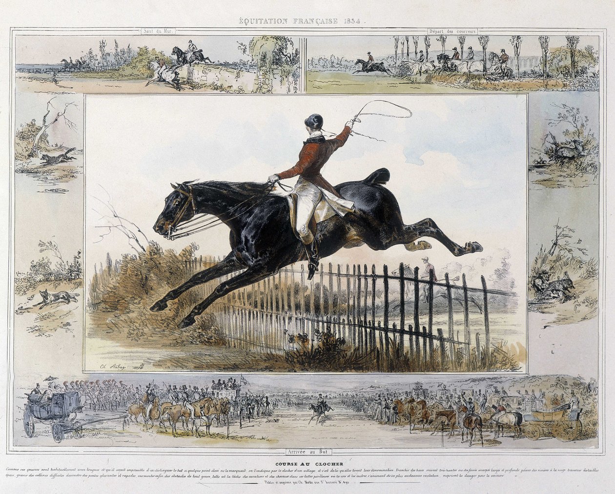 Glockenturmrace in „Picturesque History of Ancient and Modern Riding“ von Charles Aubry von Unknown artist