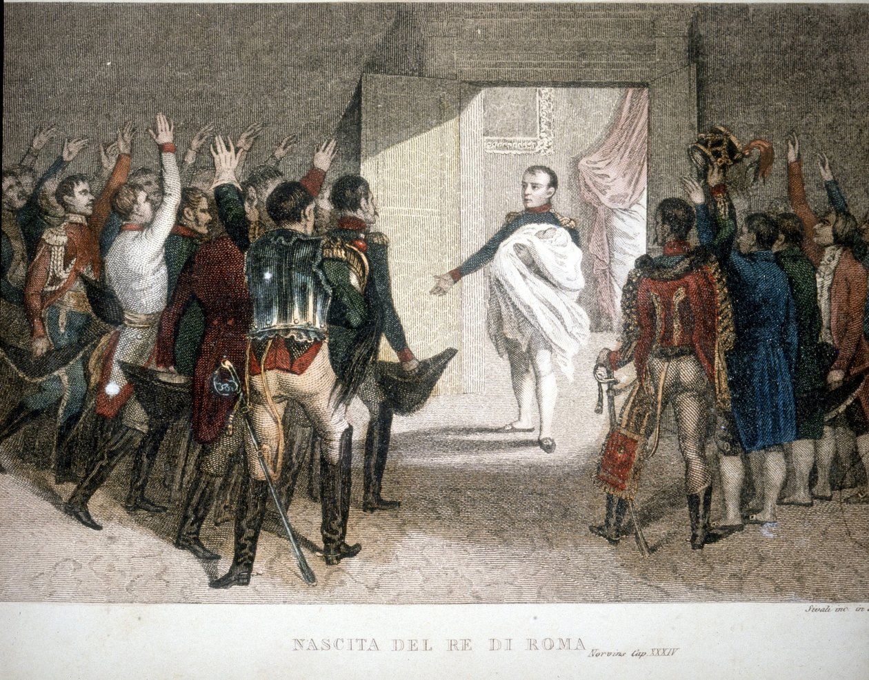 Geburt des Königs von Rom: Napoleon II. (Francis Charles Joseph Napoleon Bonaparte), Sohn von Kaiser Napoleon I. (1769-1821). 1811-1832 von Unknown artist