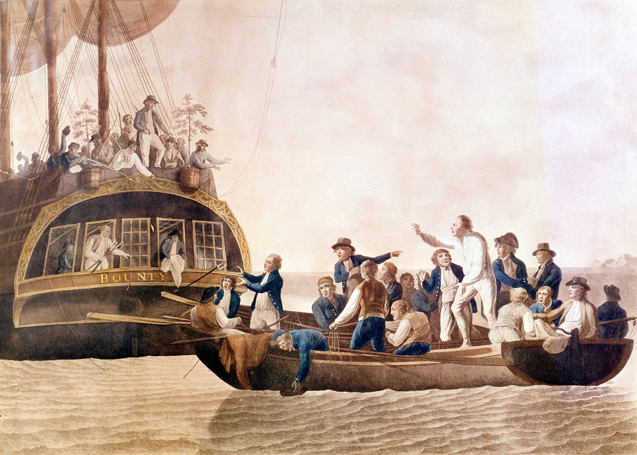 Kapitän William Bligh (1754 - 1817) von der Bounty von seiner Crew verlassen von Unknown artist