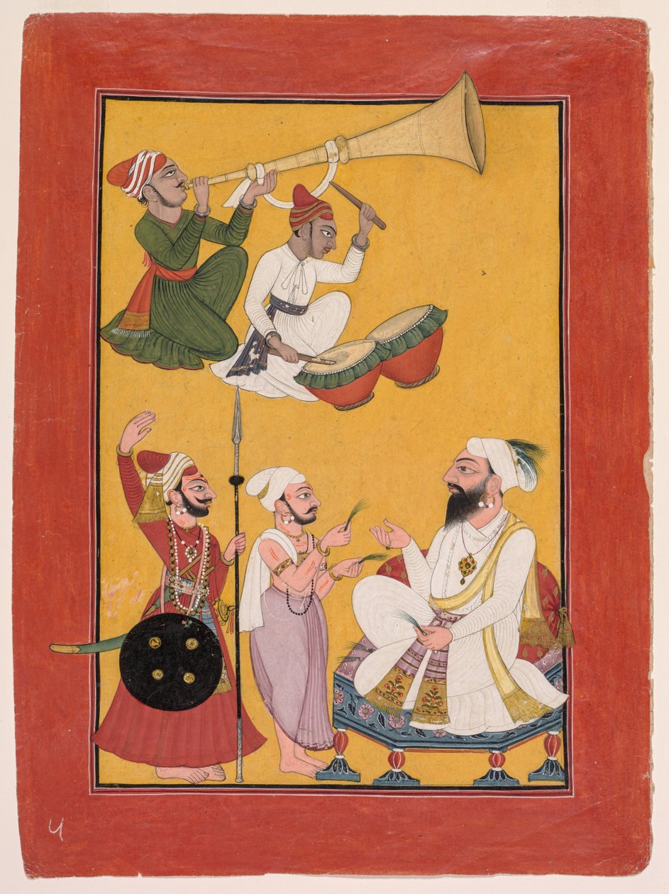 Feiern der Geburt Krishnas, aus einem Bhagavata Purana von Unknown artist