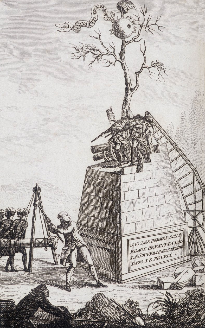 Anklage gegen Necker - Frontispiz in „Supplement à la vie privée et ministère érielle de M. Necker, Directeur général des Finances“ von einem Bürger, ed. Pellet, Genf von Unknown artist