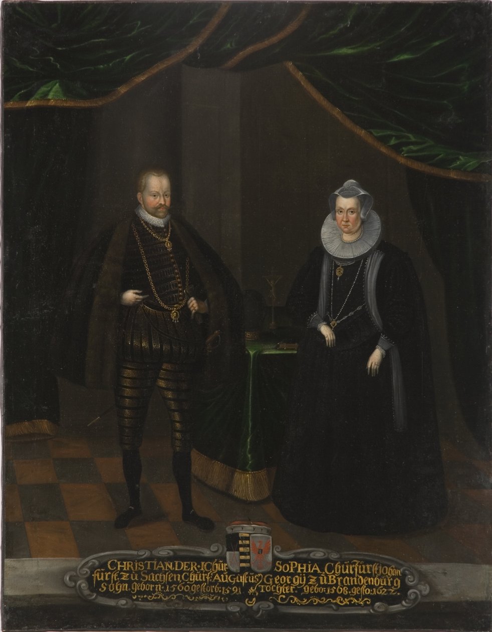 Porträt von Christian I. (1568-1622), Kurfürst von Sachsen und Sophie von Brandenburg (1568-1622), Kurfürstin von Sachsen von Unknown artist