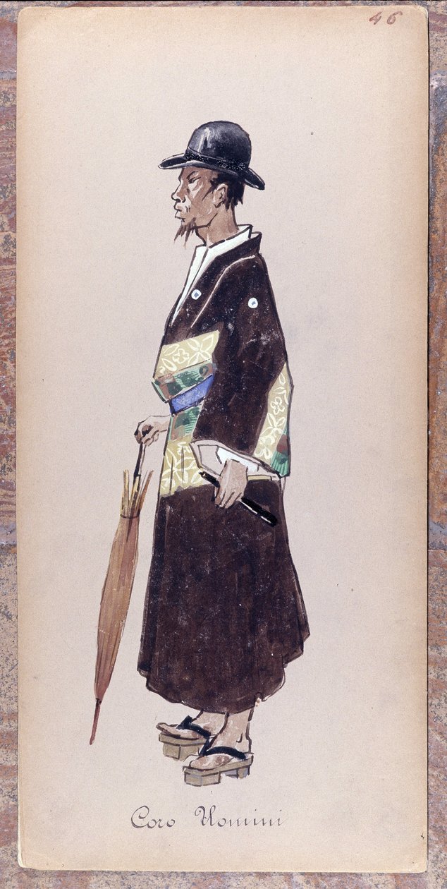 Kostüm für eine Figur aus dem Chor der Oper „Madame Butterfly“ von Giacomo Puccini, 1904. Sammlung des Museo della Scala in Mailand von Unknown artist