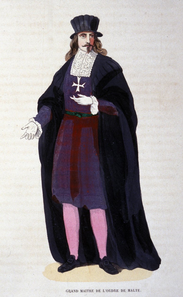 Kostüm des Großmeisters des Malteserordens. Gravur aus dem frühen 19. Jahrhundert von Unknown artist