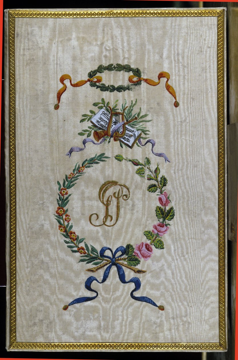 Titelblatt des Librettos „Medee a Corinthe“ von Giovanni Simone Mayr (Johann Simon Mayr) (1763-1845), das dem italienischen Sänger Giuditta Pasta gehörte (siehe seine Initialen GP) Theater Carcano 1829 von Unknown artist