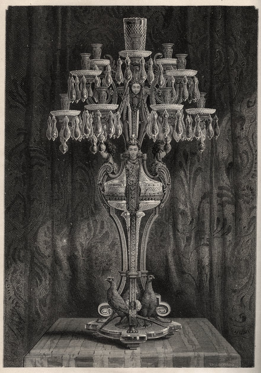 Kristallkandelaber aus der Baccarat-Fabrik - Gravur in 