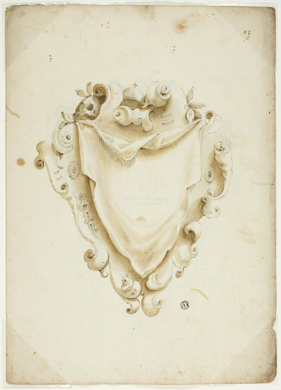 Entwurf für Wappenschild mit Kugel von Unknown artist