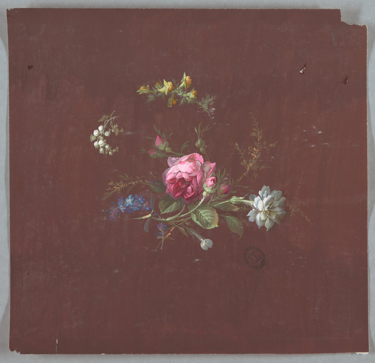 Entwurf für Tapeten und Textilien: Blumen von Unknown artist