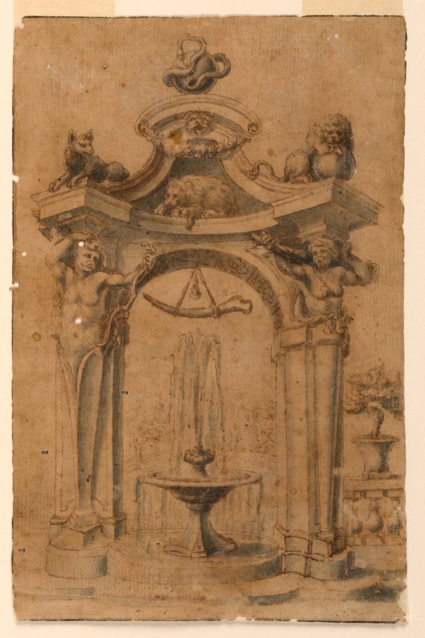 Entwurf für einen Gartenbrunnen von Unknown artist