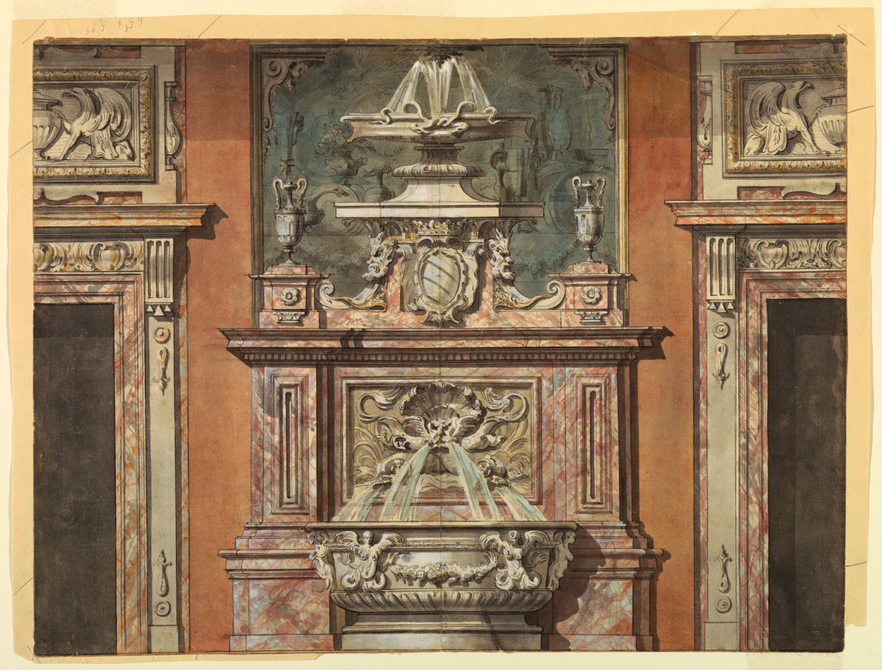Entwurf für eine Hallenwand von Unknown artist