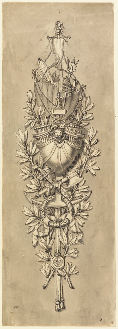 Entwurf für eine Marine-Trophäe von Unknown artist