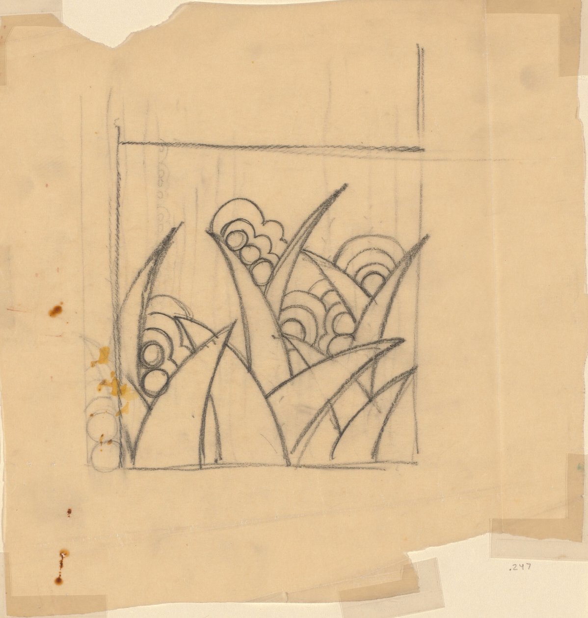 Entwurf für einen Stoff oder eine Tapete von Unknown artist