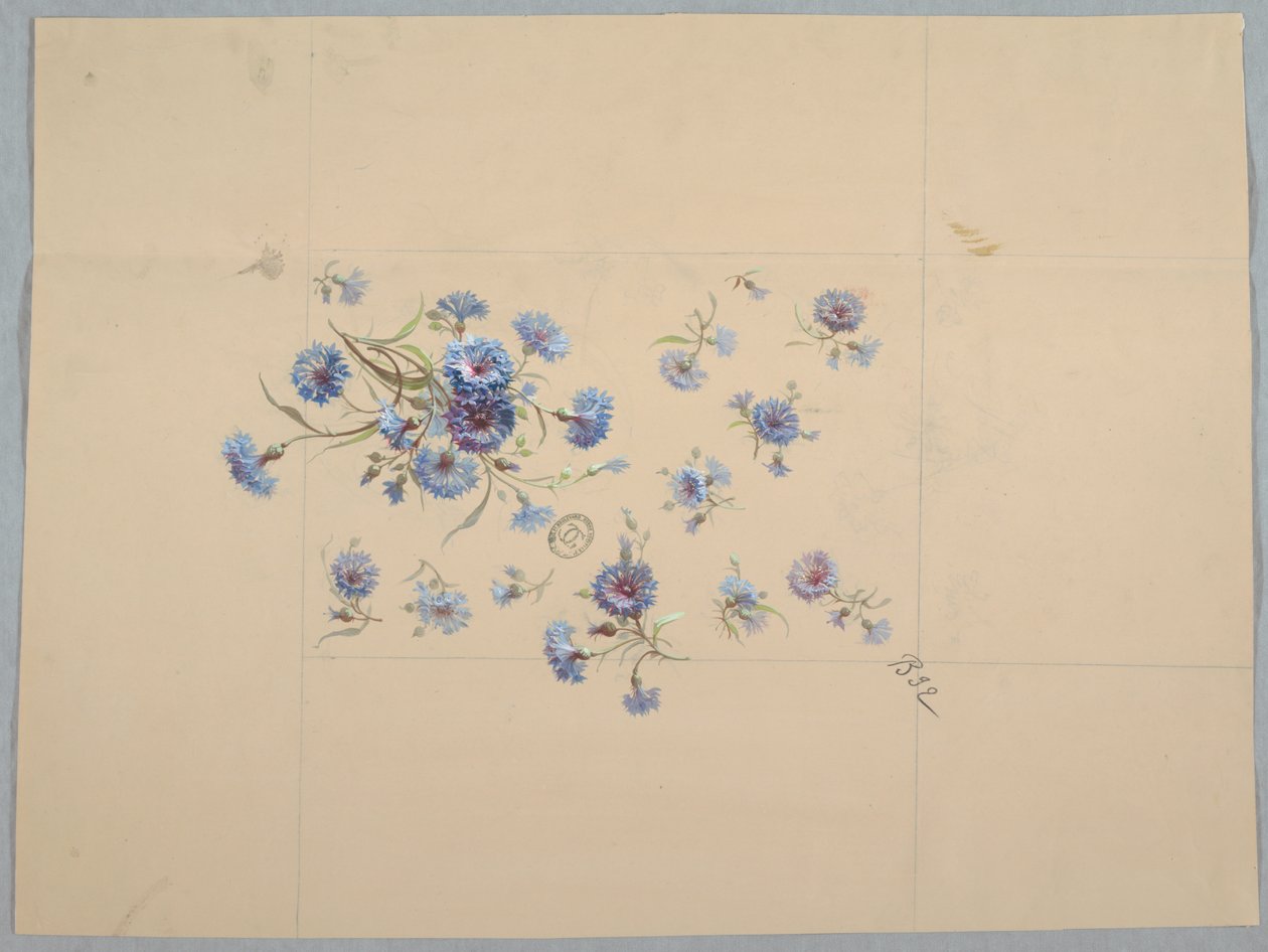 Entwürfe für Tapeten und Textilien: Blumen von Unknown artist