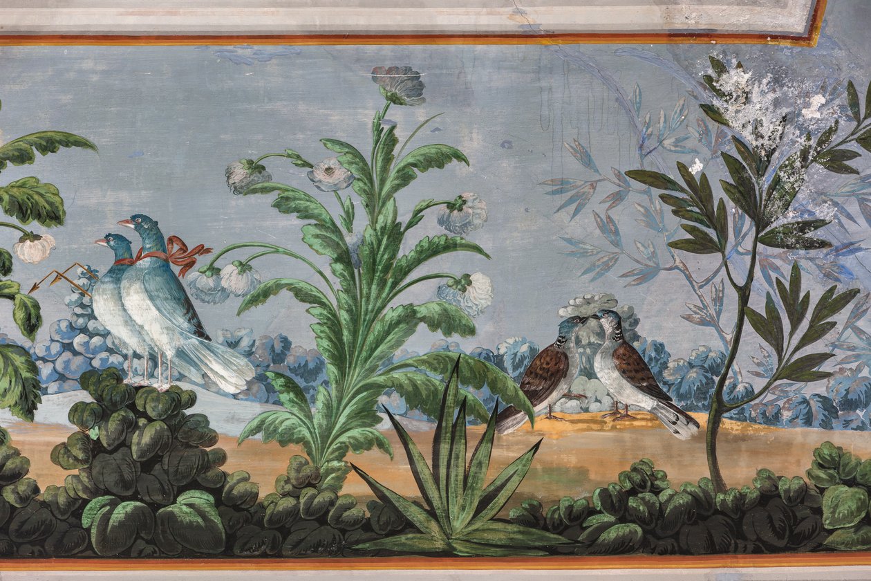 Tauben und Blumen (Detail) von Unknown artist