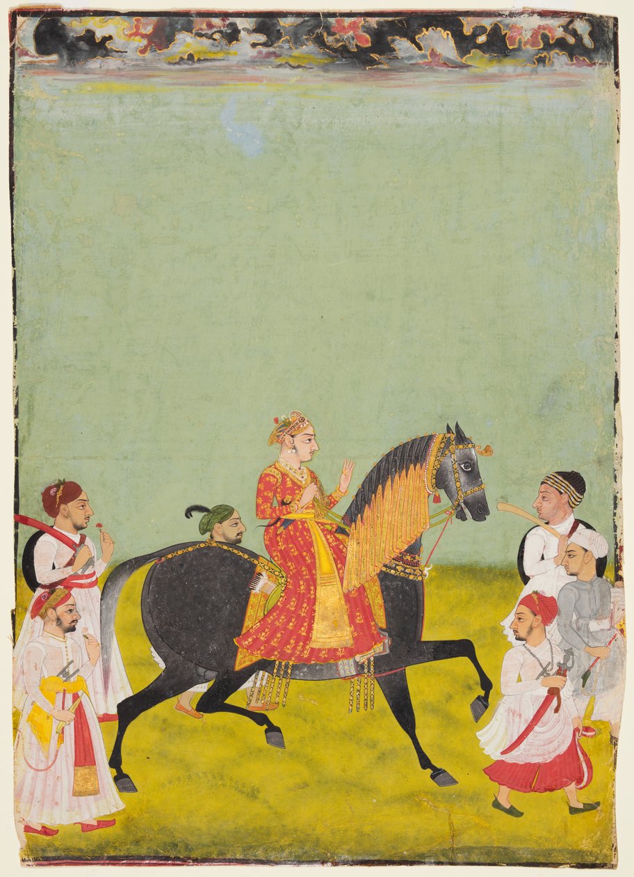 Reiterporträt von Maharana Raj Singh II von Mewar (r. 1755–62) von Unknown artist