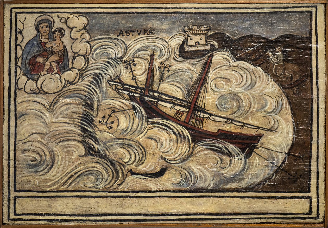 Ehemaliges Voto (Ex Voto) Seemann, beliebtes Angebot als Zeichen der Hingabe und Dankbarkeit des Seemanns, der die Gefahren des Meeres überlebt hat, aus der Kirche von Carmine, Torre del Greco, in der Nähe von Neapel, 19. Jahrhundert Italien von Unknown artist