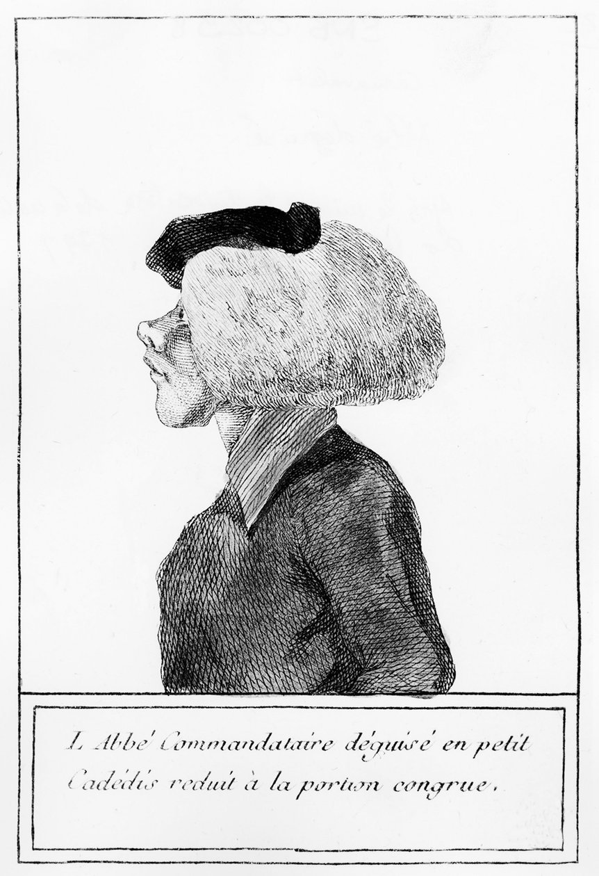 Französische Revolution: nach der Bereitstellung des Kirchenguts für die Nation, Darstellung eines verkleideten Abtes - Gravur von Unknown artist
