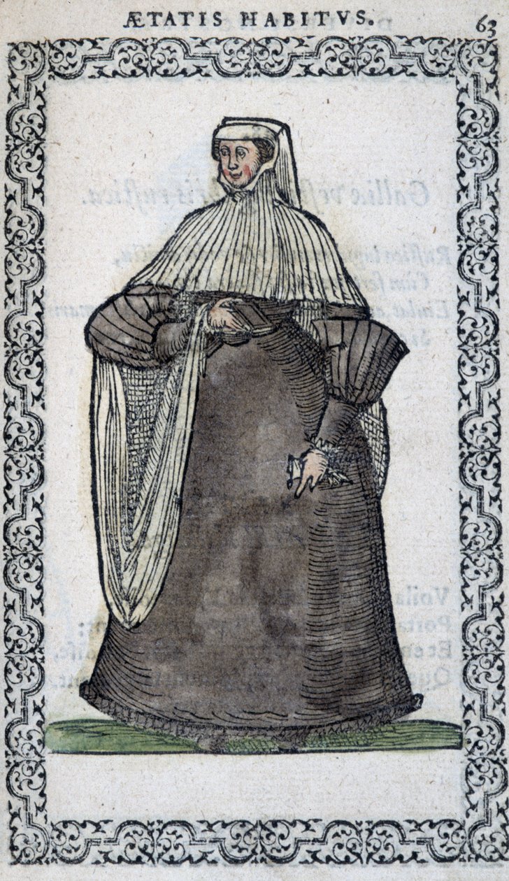 Französische Frau im Traueranzug - in „Habits et éffigies“ von Jean Sulperius von Unknown artist
