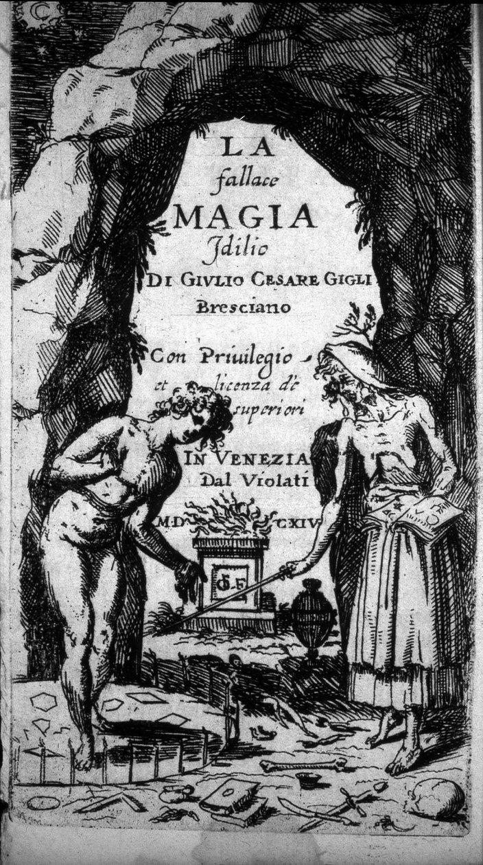 Frontispiz eines Buches, das Hexen bei magischen Riten darstellt von Unknown artist