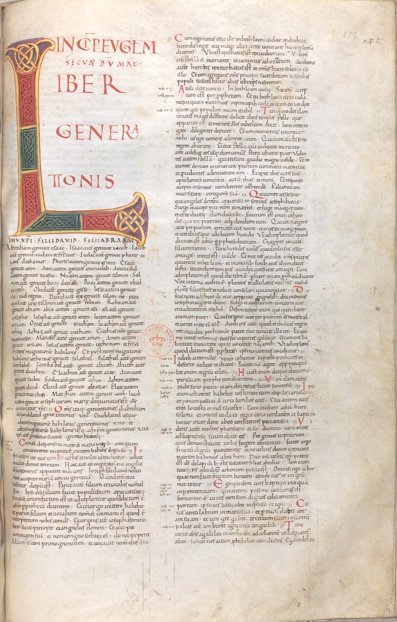 Evangelium nach Matthäus: Liber Generationis (Genealogie Jesu) von Unknown artist