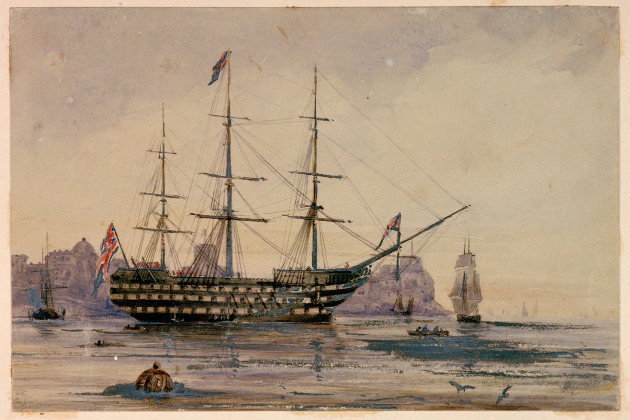 HMS Victory Portsmouth Harbour, 24. Oktober 1858 von Unknown artist