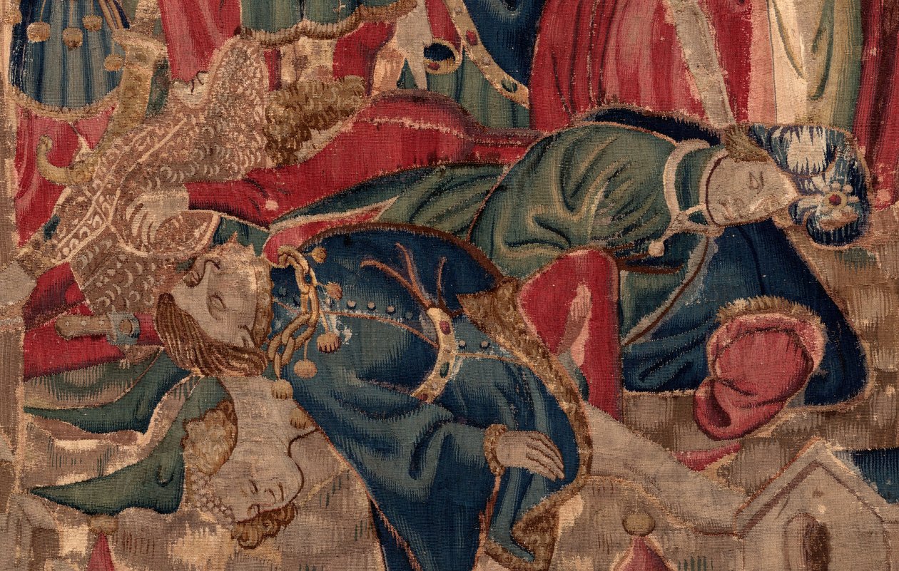 Geschichte von Saint Piat und Saint Eleuthère, Szene 14: Die Pest verwüstet die Stadt Tournai (Detail) von Unknown artist