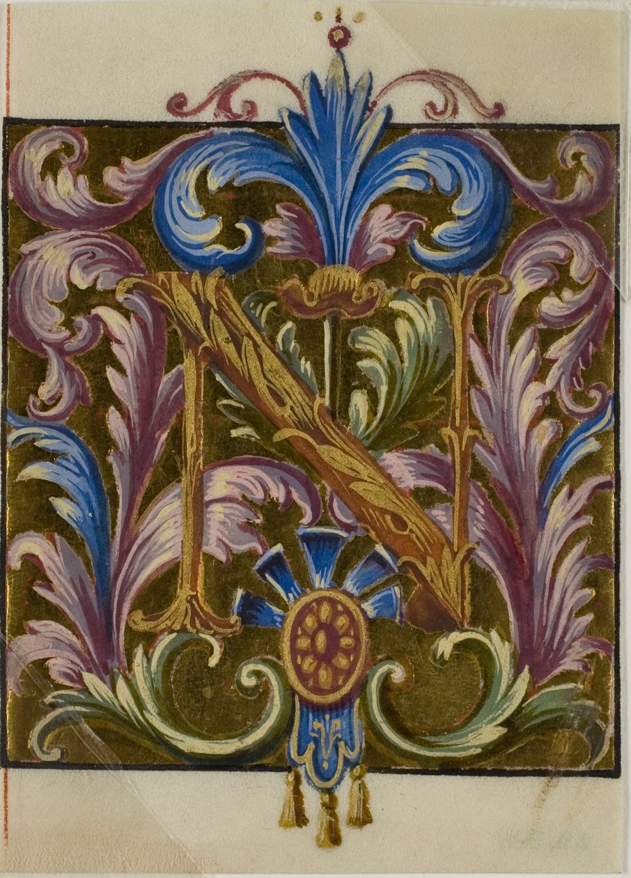 Illuminierte Initiale "N" mit Akanthusblättern aus einem Chorbuch von Unknown artist